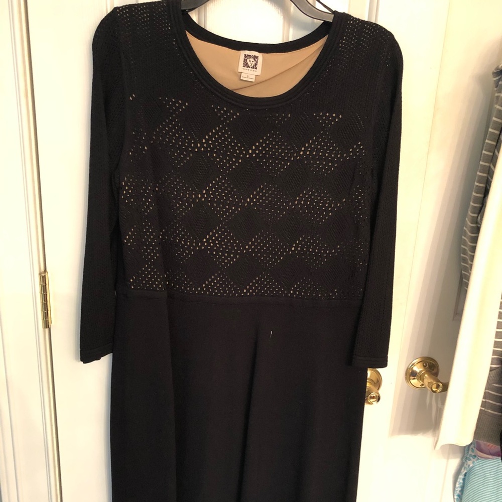 Beautiful black pointelle fit and flare dress